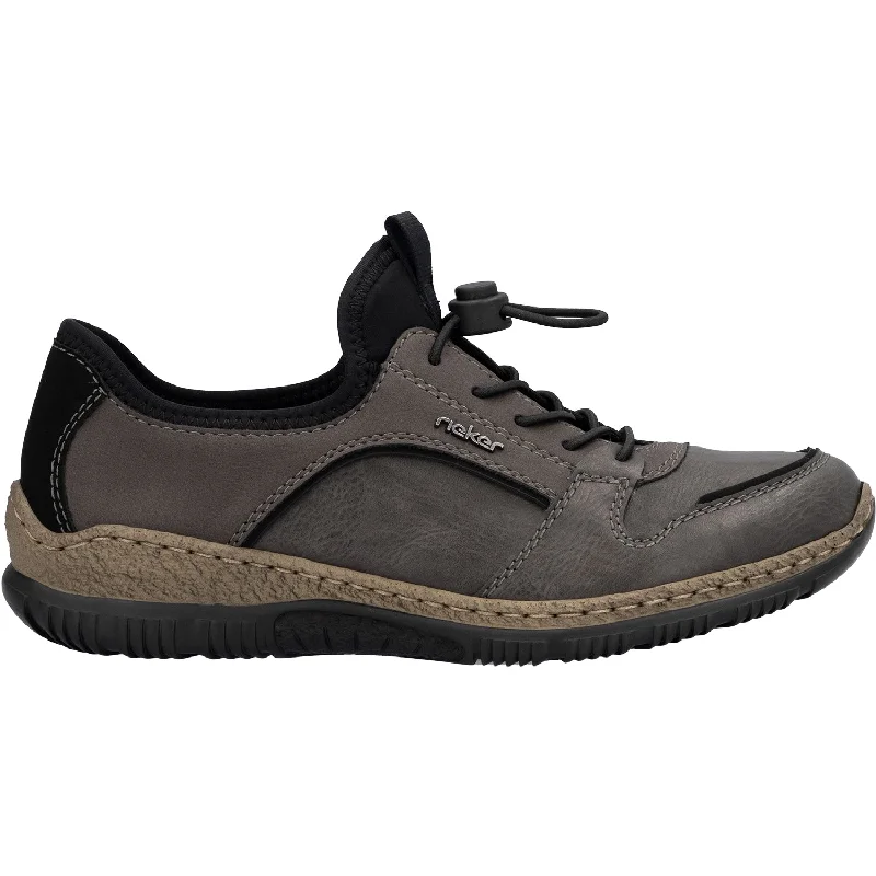 Women's Rieker N3270-45 Fumos/Stromboli/Schwarz Leather Desert Boot Utility Style  