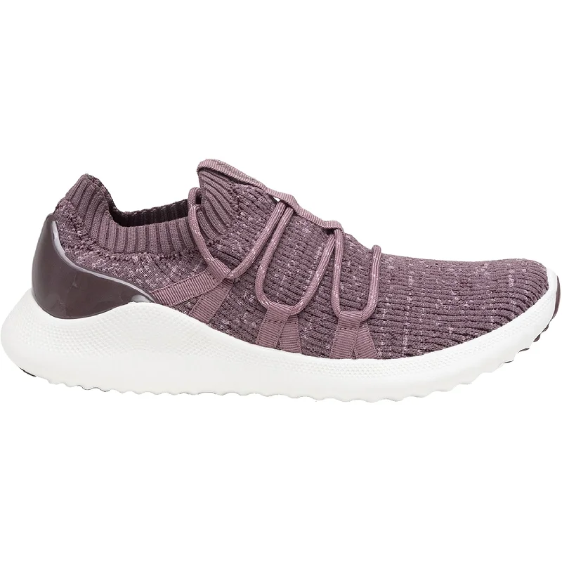 Women's Aetrex Dani Eggplant Knit Fabric Minimalist Sneaker Style  
