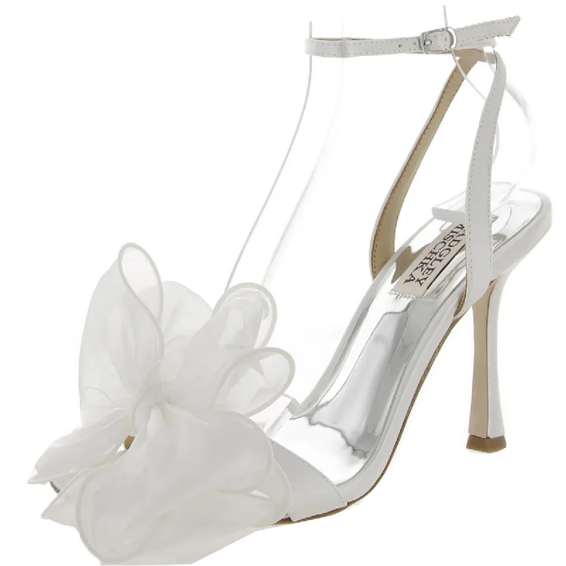 Badgley Mischka Womens Nessie Leather Bow Pumps Performance Running Sneaker Look  