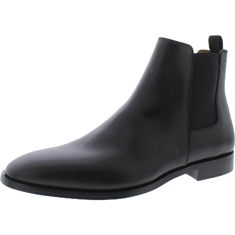 Boss Mens Lisbon Cheb Leather Chelsea Boots Open - Lacing Derby Look  