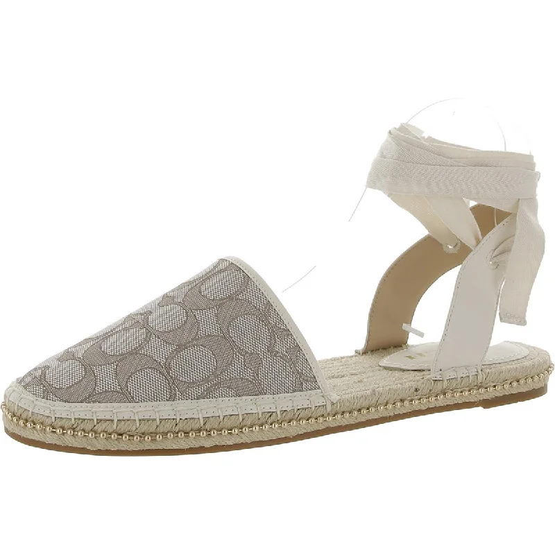 Coach Womens CORRINE Strappy Casual Espadrilles Combat - Inspired Military Boot Look  