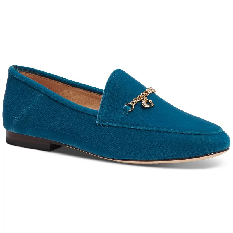 Coach Womens Hanna Velvet Velvet Chain Loafers Retro Plimsoll Style  
