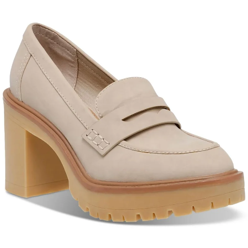 Dolce Vita Womens JAY JAY Leather Loafer Heels Sustainable Shoe Design  