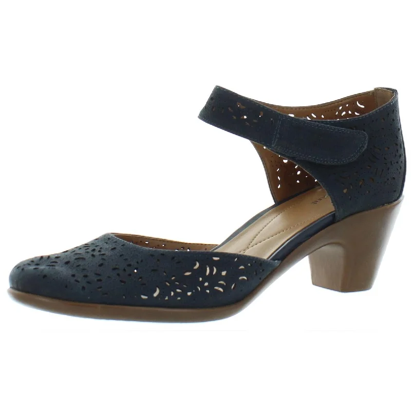 Easy Spirit Womens Cindie Leather Dressy Pumps Combat - Inspired Military Boot Look  