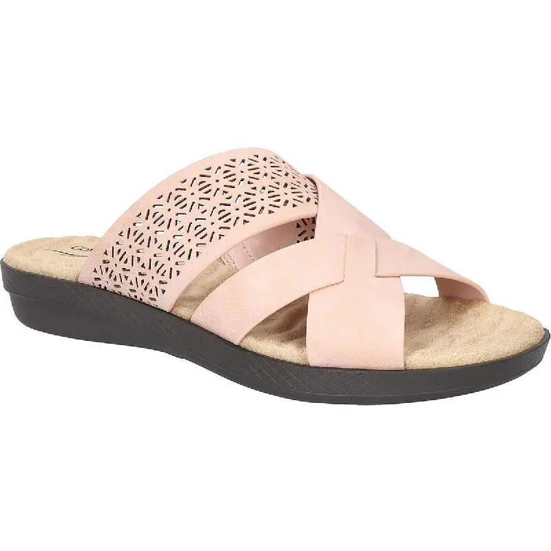 Easy Street Womens Coho Laser Cut  Strappy Sandals Brogue Oxford Aesthetic 