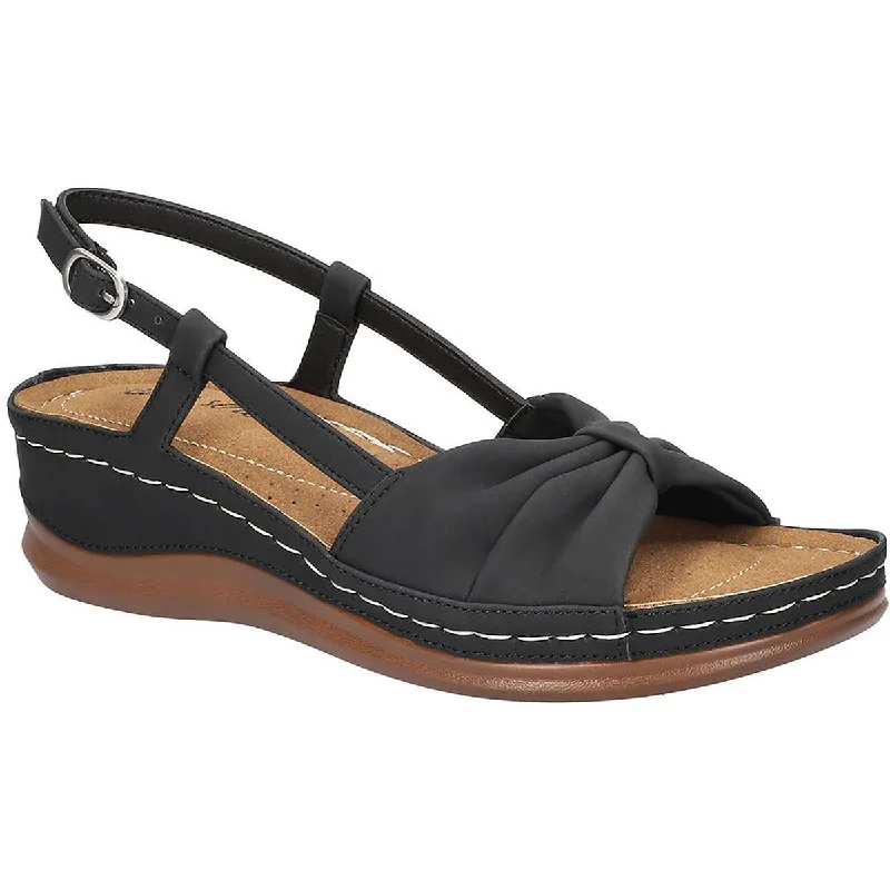 Easy Street Womens JUPITER Comfort Insole  Wedge Sandals Blue Coast Loafer Aesthetic 