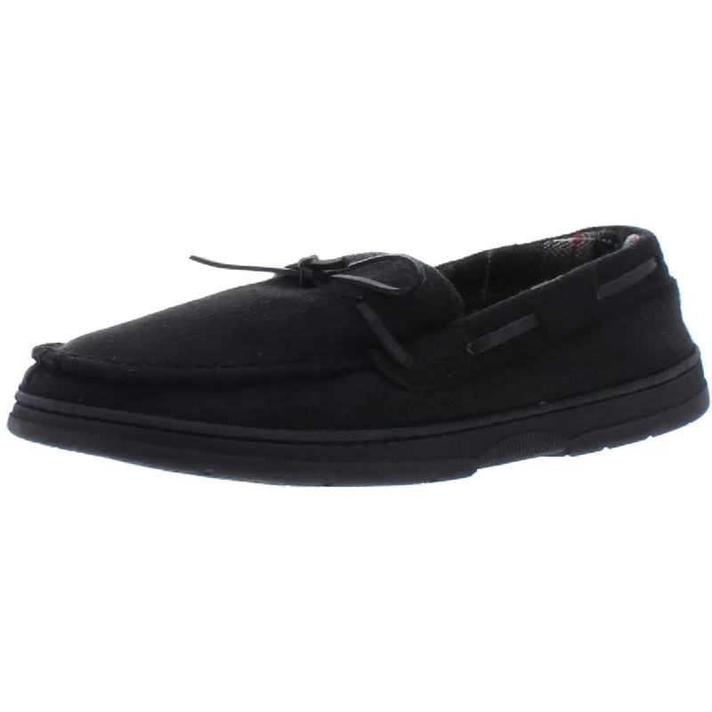 Gold Toe Mens Carter Faux Suede Slip On Moccasin Slippers Ankle - High Military Boot Style  