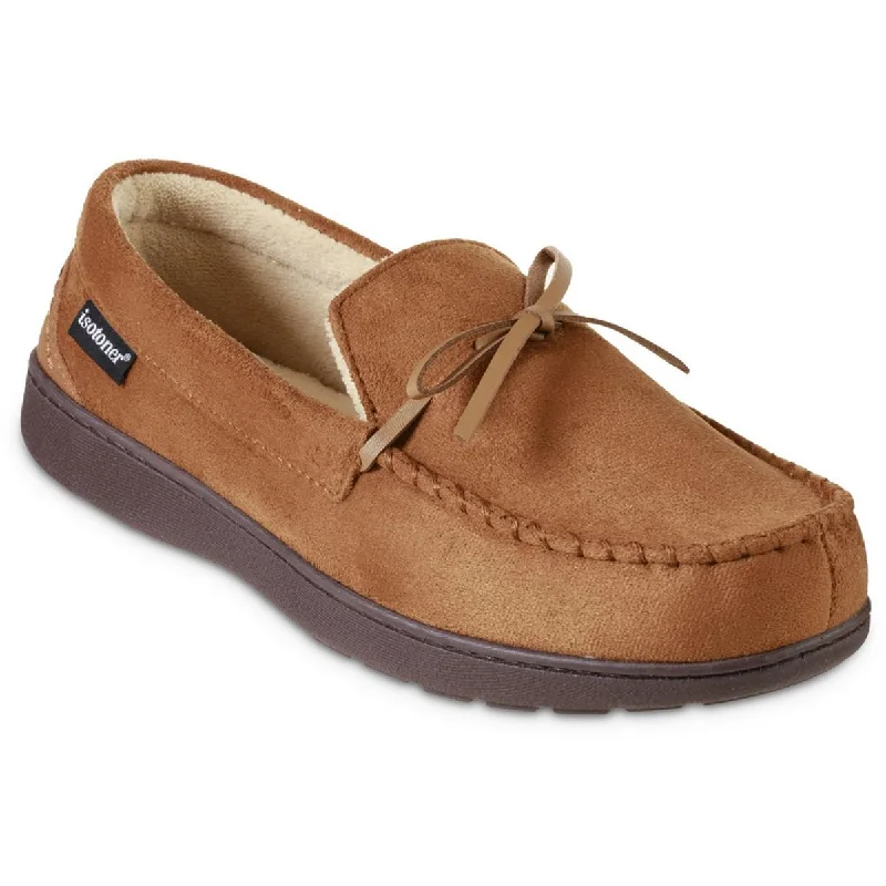Isotoner Mens Nigel Faux Suede Indoor/OutDoor Moccasin Slippers Waterproof Hiking Boot Design Isotoner Mens Nigel Faux Suede Indoor/OutDoor Moccasin Slippers Waterproof Hiking Boot Design
