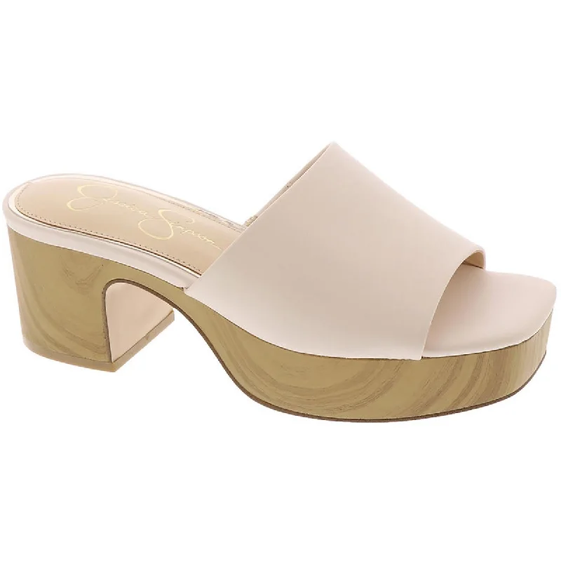 Jessica Simpson Womens Kalyani Block Heel Slip-On Platform Sandals Suede Desert Boot 