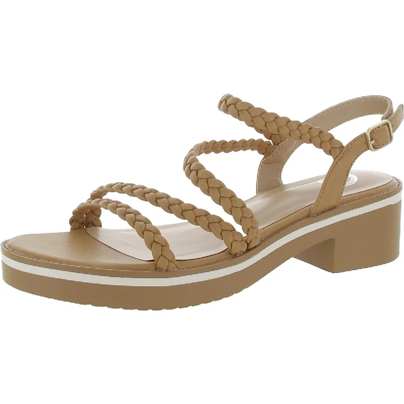 Journee Collection Womens Faux Leather Braided Platform Sandals Retro Plimsoll Style  