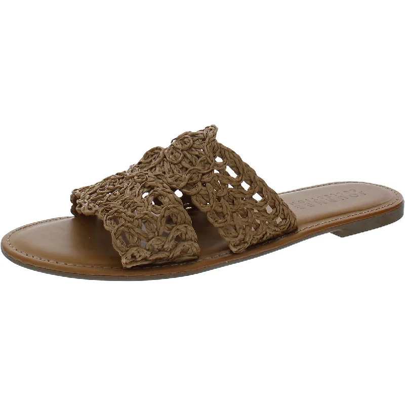 Journee Collection Womens Laceless Woven Slide Sandals Quilted Shoe Design  