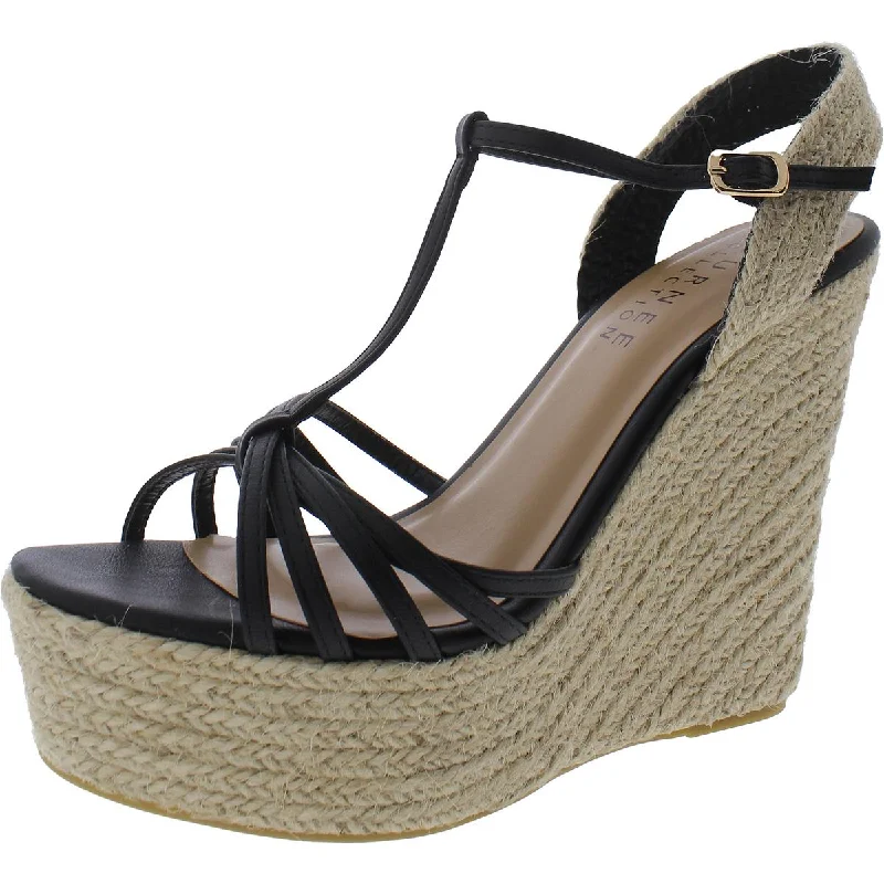 Journee Collection Womens Patent T Strap Pumps Performance Running Sneaker Look  