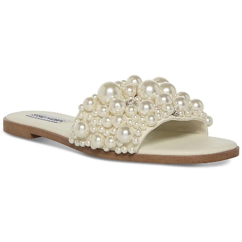 Steve Madden Womens Knicky Faux Leather Slide Sandals Skateboarding Sneaker Style  