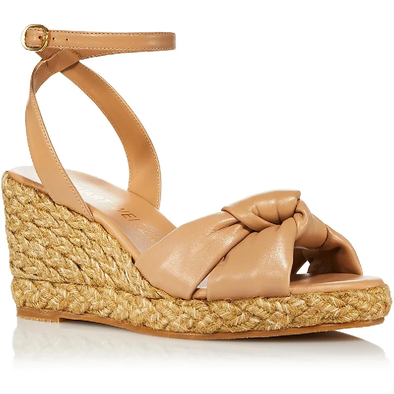 Stuart Weitzman Womens Playa Leather Wedge Slingback Sandals Business Monk Strap Style  