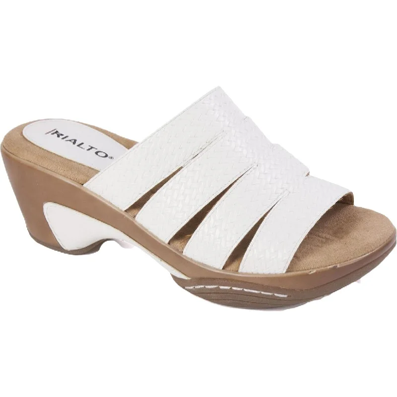 White Mountain Womens Valora Faux Leather Slip On Platform Sandals Single - Buckle Monk Look White Mountain Womens Valora Faux Leather Slip On Platform Sandals Single - Buckle Monk Look