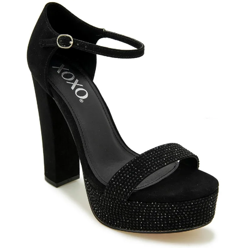 XOXO Womens Candy Faux Suede Embellished Platform Heels Victorian - Era Boot Style  