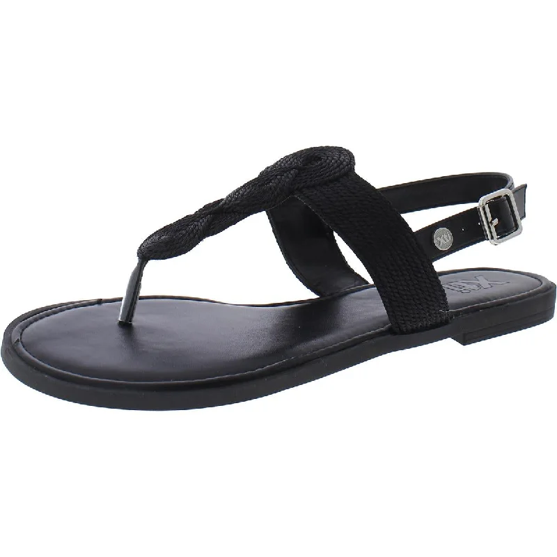 Xti Womens Woven Faux Leather Slingback Sandals Comfortable Derby Style  