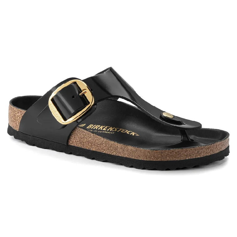 Birkenstock Gizeh Big Buckle - High Shine Leather Patchwork Shoe Aesthetic  