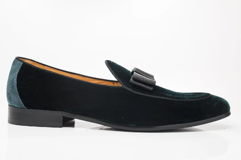 Velvet Formal Loafer Green Tailored Oxford Style 