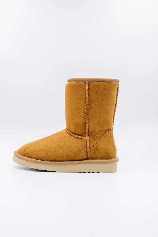 PAWJ Short Boot | Chestnut Beaded Moccasin Design 