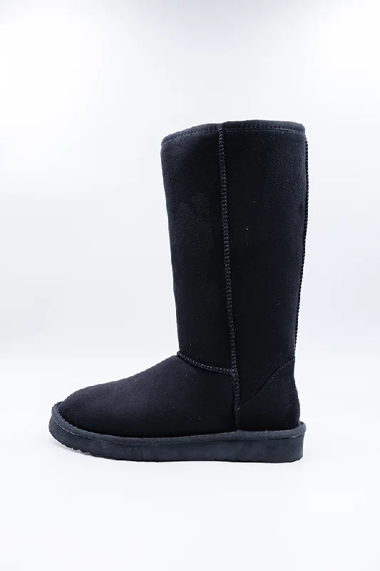 PAWJ Tall Boot | Black Slide Sandal Beach Style  
