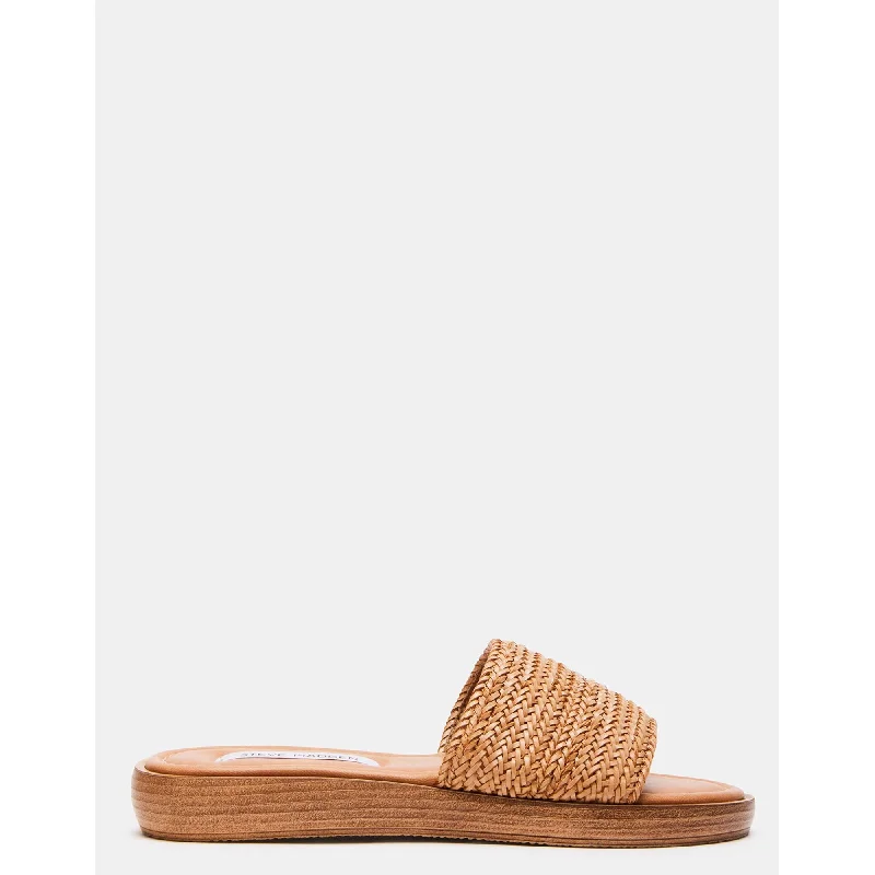 Lunetta Natural Raffia Memory - Foam Slipper Look  